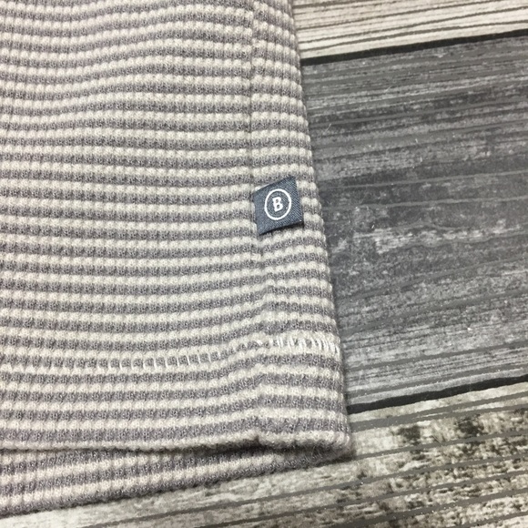 Bonobos Slim Fit Stripe Henley Shirt Men’s XL Off White Gray Long Sleeve Casual - Picture 9 of 10